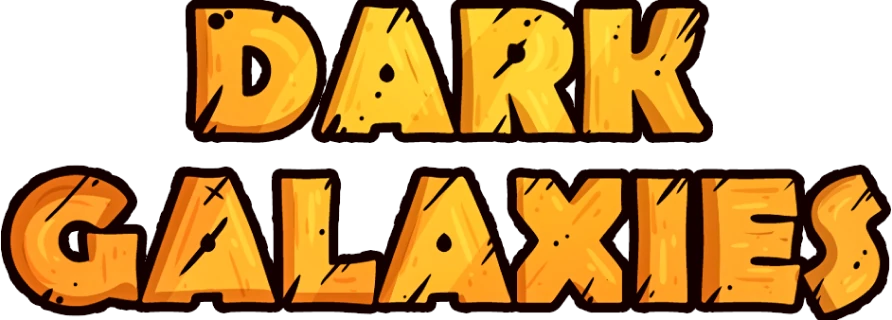 Dark Galaxies Logo with yellow letters